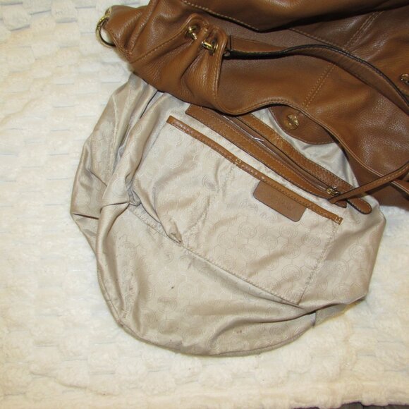 Michael Kors Layton Brown Leather Hobo Shoulder Bag - Picture 9 of 9